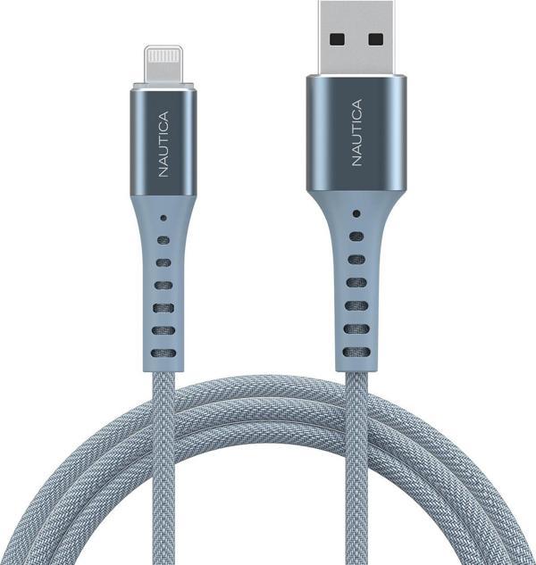 Nautica C65 MFI Lightning to USB-A 12W Örgülü Hızlı Şarj ve Data Kablosu 2.1M Mavi - Image 1