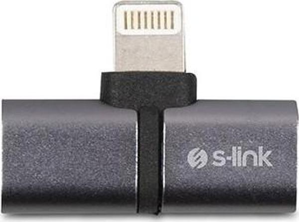 S-Link Sl-Ta30M Lightning Gümüş Metal Gövde 2 İn 1 Şarj+Kulaklık Çevirici - Image 1