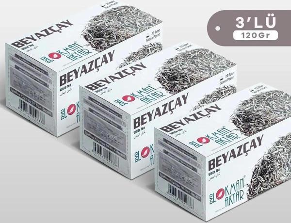 Lokman Aktar Beyaz Çay 20 'Li Süzen Poşet 3lü set - Image 1