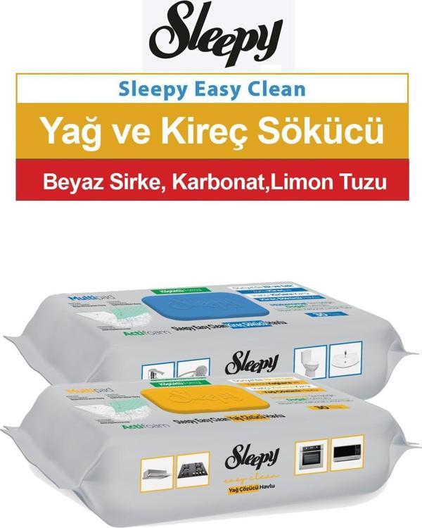 Sleepy Easy Clean Kireç Sökücü Ve Yağ Çözücü Havlu 30'Lu 2 Paket - Image 1