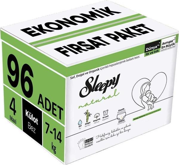 Sleepy Külot Bebek Bezi Natural Beden:4 (7-14Kg) Maxi 96 Adet Ekonomik Fırsat Pk - Image 1