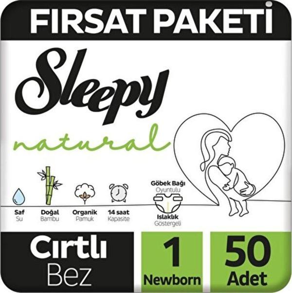 Sleepy Natural 1 Numara Yenidoğan 50'Li Bebek Bezi - Image 1