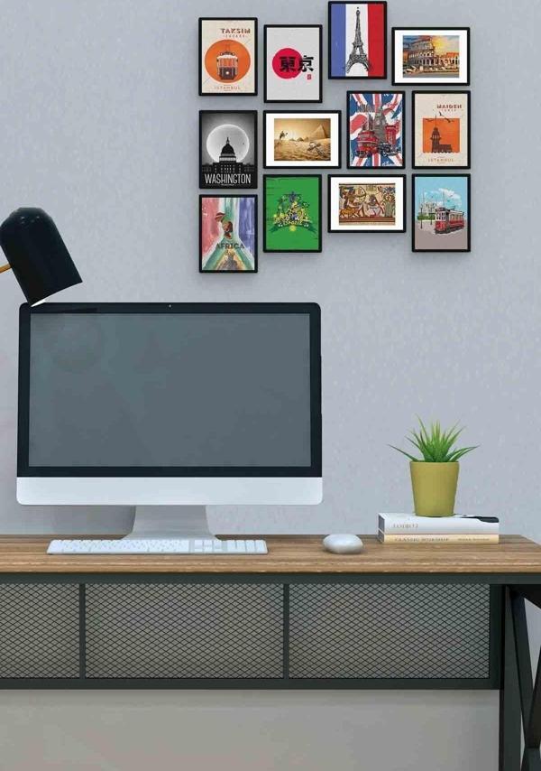 Şehirler 12 Parça Mdf (ahşap) Tablo Ofis Boyu  - Image 1