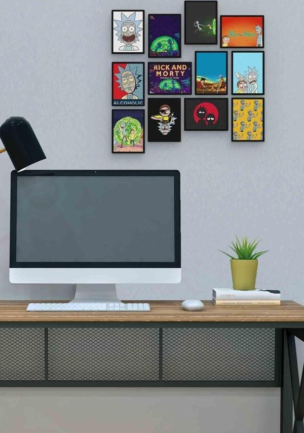 Rick And Morty 12 Parça Mdf (ahşap) Tablo Ofis Boyu  - Image 1