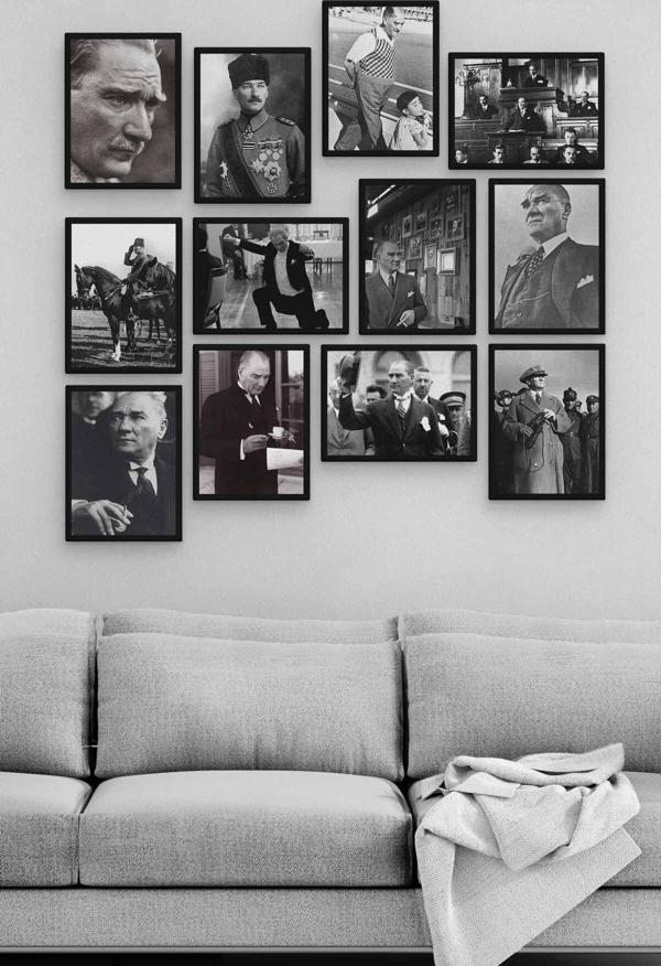 Mustafa Kemal Atatürk 12 Parça Ahşap Mdf Tablo Zlltb272 - Image 1