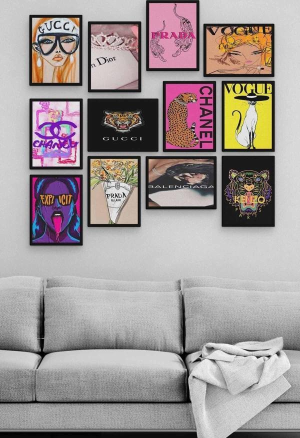 Markalar 12 Parça Ahşap Mdf Tablo Zlltb382 - Image 1