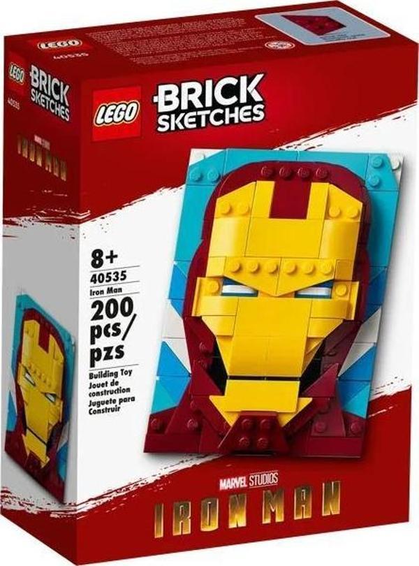 LEGO Brick Sketches 40535 Iron Man +8 Yaş (200 Parça) - Image 1