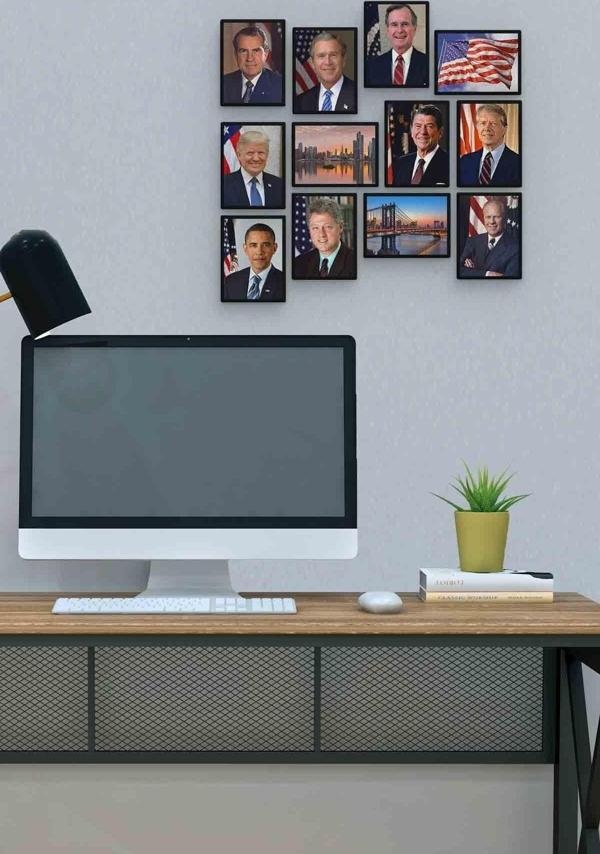 Amerikan Başkanları 12 Parça Mdf (ahşap) Tablo Ofis Boyu  - Image 1