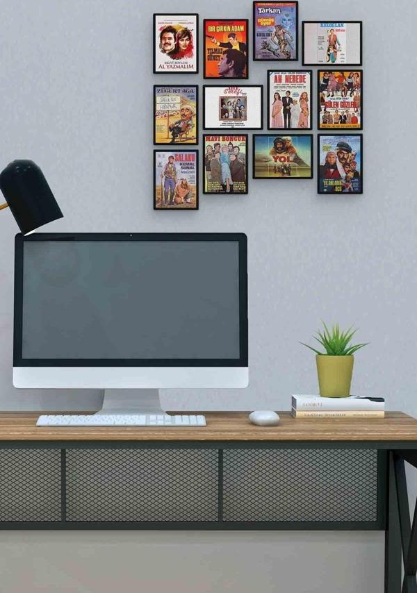Yeşilçam Filmleri 12 Parça Mdf (ahşap) Tablo Ofis Boyu  - Image 1