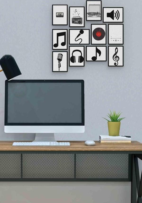 Müzik 12 Parça Mdf (ahşap) Tablo Ofis Boyu  - Image 1