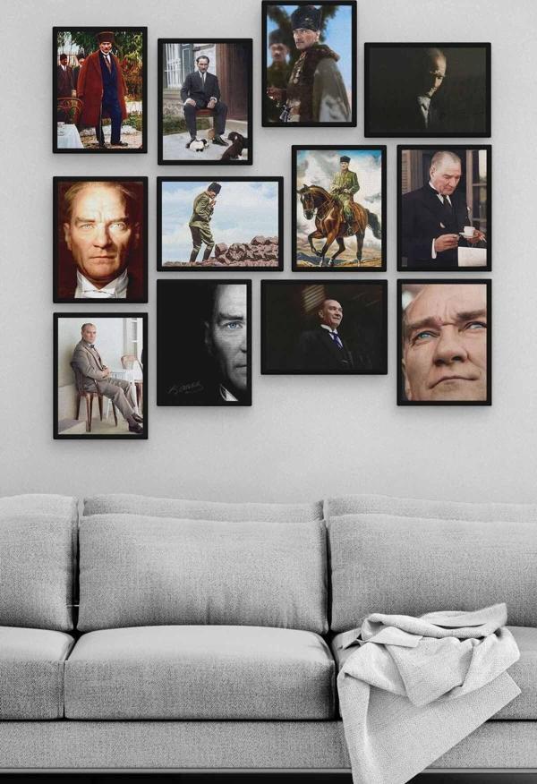 Mustafa Kemal Atatürk 12 Parça Ahşap Mdf Tablo Zlltb249 - Image 1