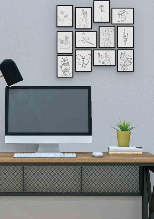 Minimal Tasarım 12 Parça Mdf (ahşap) Tablo Ofis Boyu  - Image 1