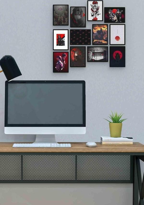 Naruto Itachi 12 Parça Mdf (ahşap) Tablo Ofis Boyu  - Image 1