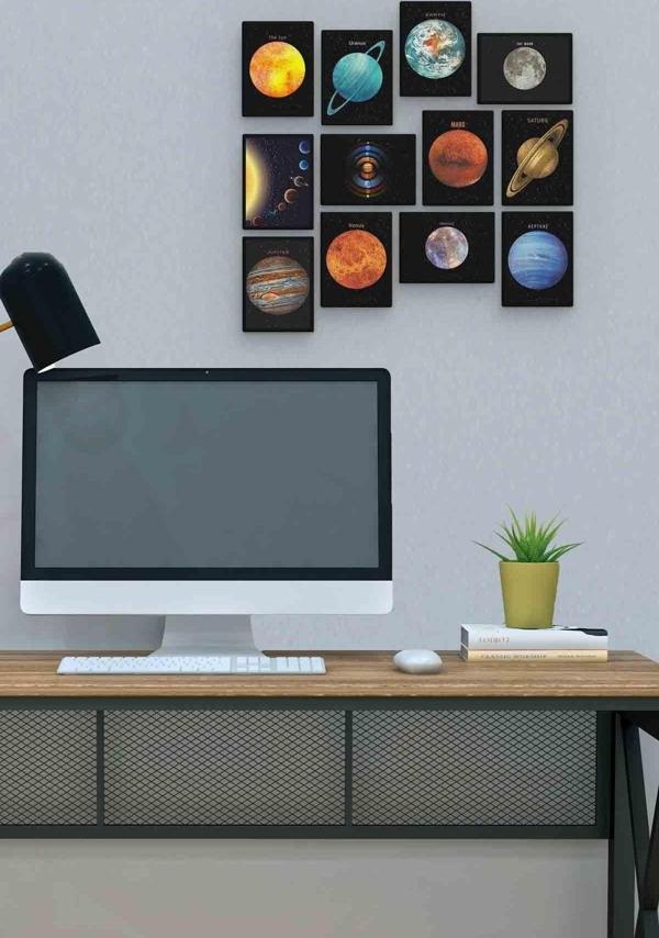 Gezegenler 12 Parça Mdf (ahşap) Tablo Ofis Boyu  - Image 1