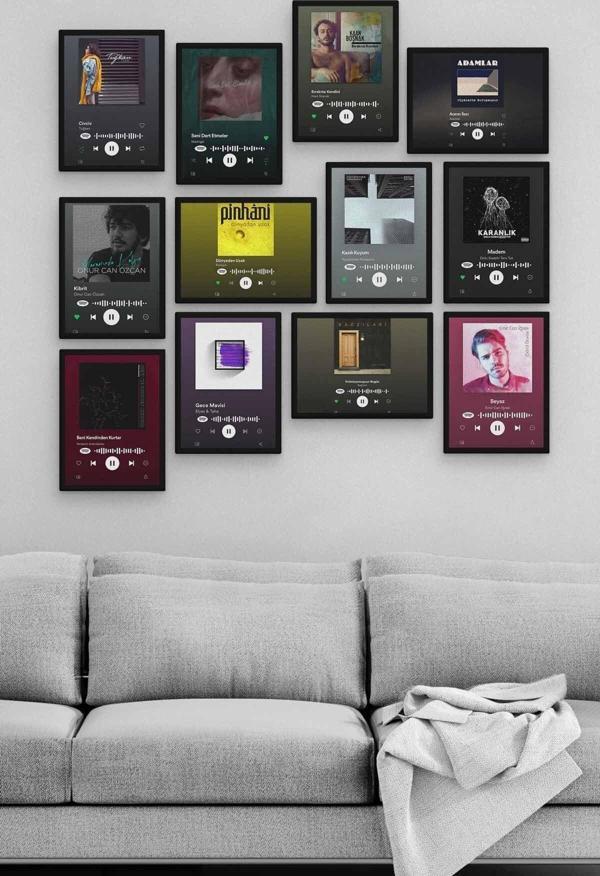 Slow Spotify 12 Parça Ahşap Mdf Tablo Zlltb160 - Image 1