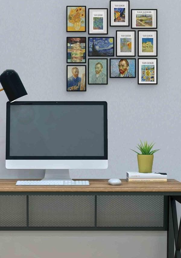 Van Gogh 12 Parça Mdf (ahşap) Tablo Ofis Boyu  - Image 1