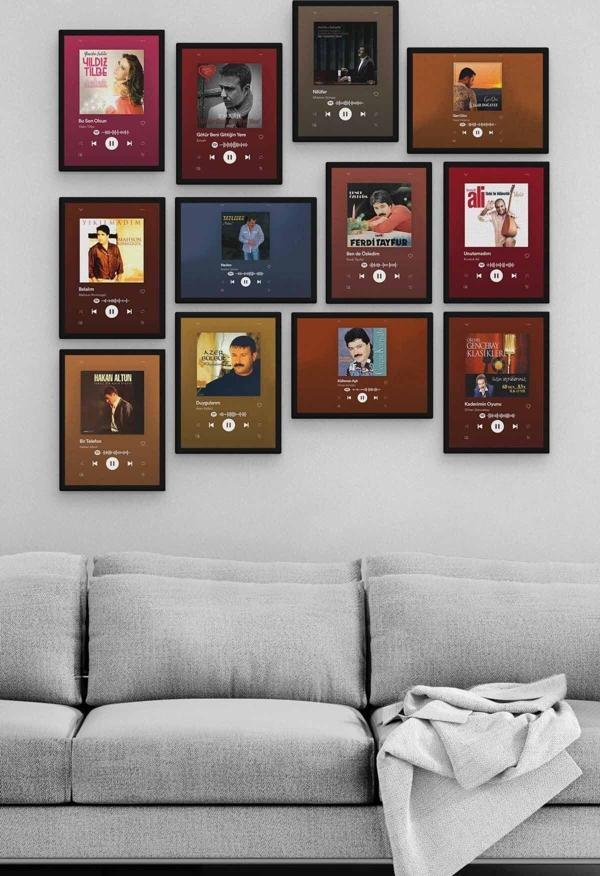 Arabesk Spotify 12 Parça Ahşap Mdf Tablo Zlltb165 - Image 1