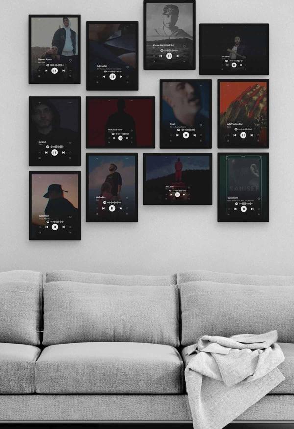 Rap Spotify 12 Parça Ahşap Mdf Tablo Zlltb164 - Image 1