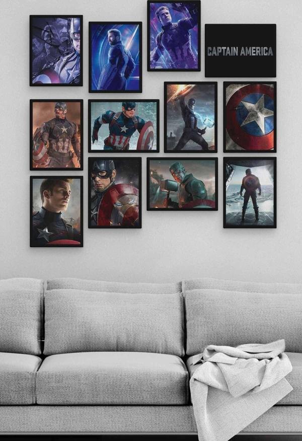 Captain America 12 Parça Ahşap Mdf Tablo Zlltb322 - Image 1