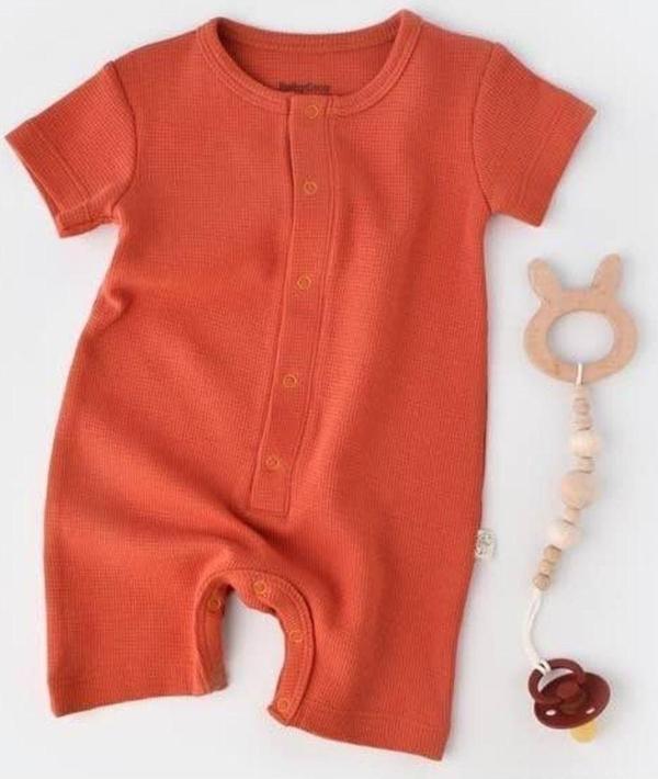 Baby Cosy Organik Kısa Kollu Tulum Tarçın - Csyw1015 - Rebebe Tarçın 12-18 Ay - Image 1