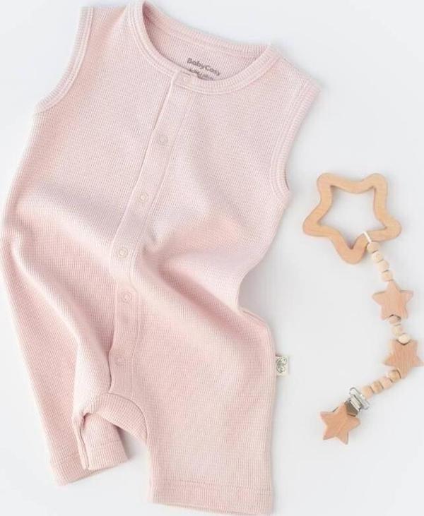 Baby Cosy Bebek Kolsuz Tulum, %100 Organik Pamuk, Bebek Ve Yenidoğan Serisi - Csyw1011 Pembe 12-18 Ay - Image 1