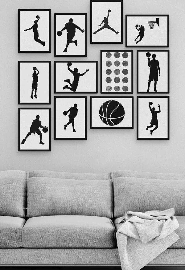 Basket 12 Parça Ahşap Mdf Tablo Zlltb198 - Image 1