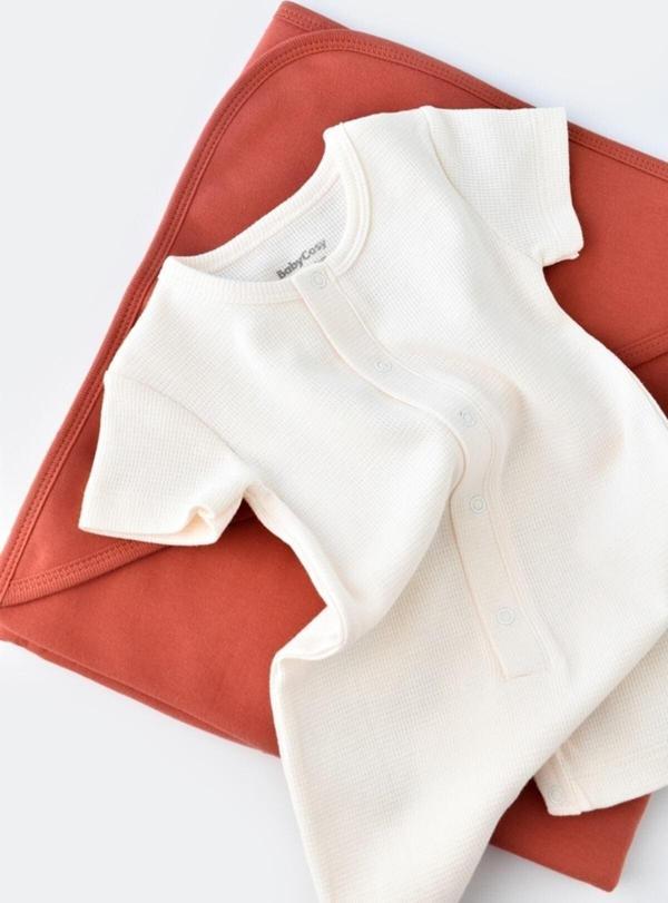 Baby Cosy Organik Kısa Kollu Tulum Csyw1014 Ekru 3-6 Ay - Image 1