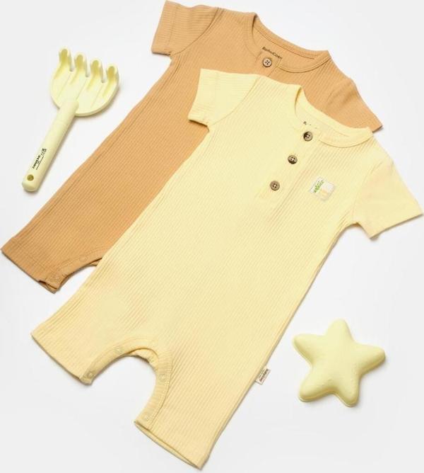 Baby Cosy Bebek 2'Li Kısa Kollu Tulum Sarı 3-6 Ay - Image 1