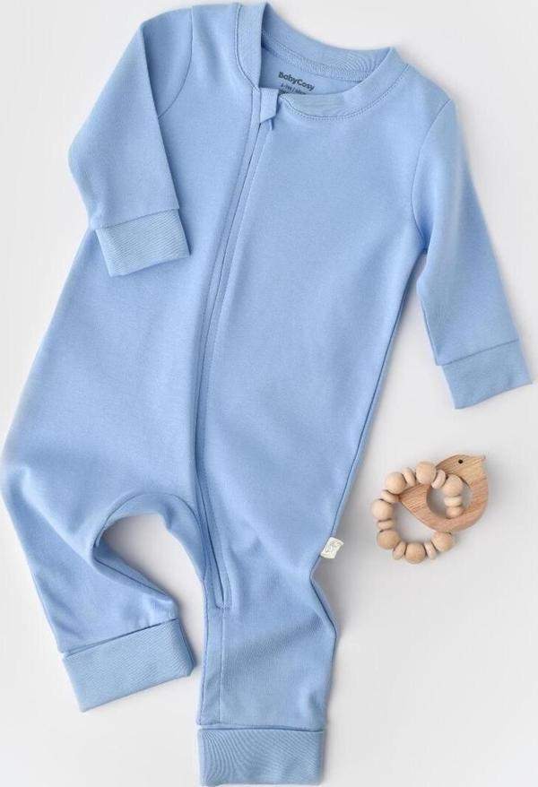 Baby Cosy Bebek Fermuarlı Tulum, %100 Organik Pamuk, Bebek Ve Yenidoğan Serisi - Csy3037 Gece Mavisi 18-24 Ay - Image 1