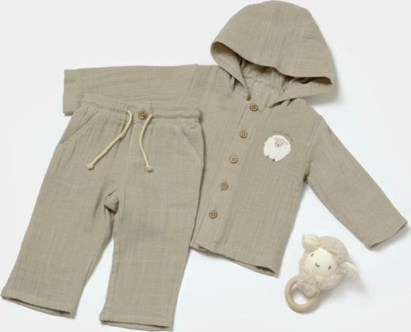 Baby Cosy Organik Kapüşonlu Ceke T& Pantolon Set Yeşil 18-24 Ay - Image 1