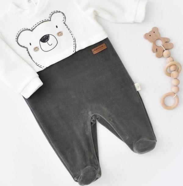 Baby Cosy Teddy Kadife Ayaklı Bebek Tulum Çok Renkli 6-9 Ay - Image 1