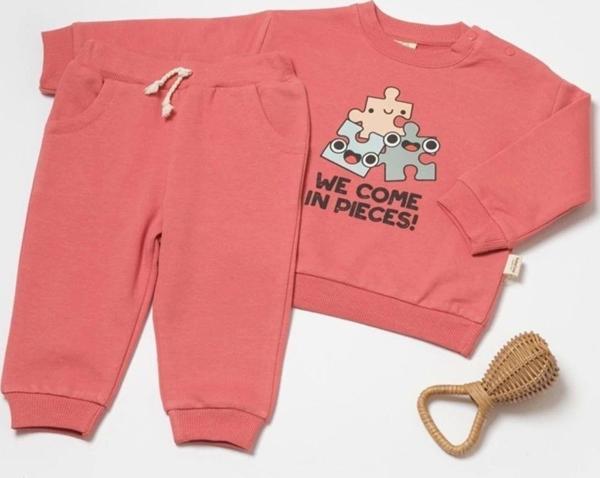 Baby Cosy Organik Sweatshirt & Pantolon Takımı Rose 12-18 Ay - Image 1