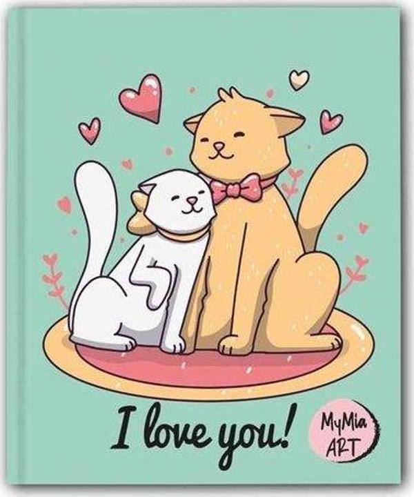 My Mia Art Aşık Kedi Sert Kapak Defter - Image 1