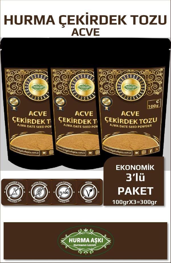 Hurma Aşkı Acve Hurma Çekirdeği Tozu 100Grx3=300Gr - Image 1