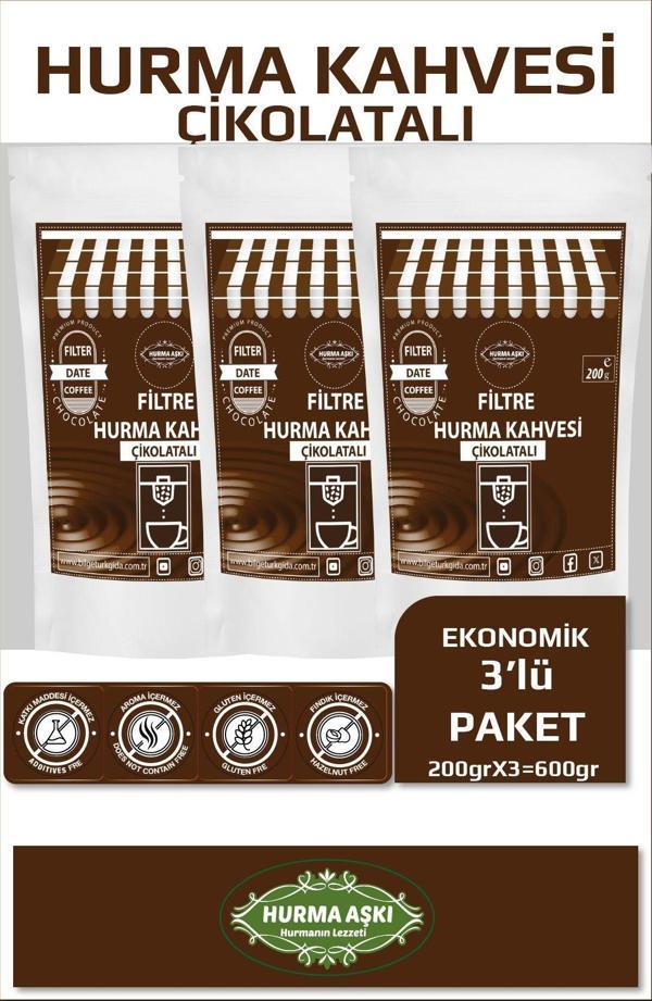 Hurma Aşkı Filtre Hurma Kahvesi Çikolatalı 200Grx3=600Gr - Image 1