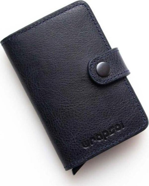 Wrapsol Mekanizmalı Cüzdan Tekli Lacivert Deri - Image 1