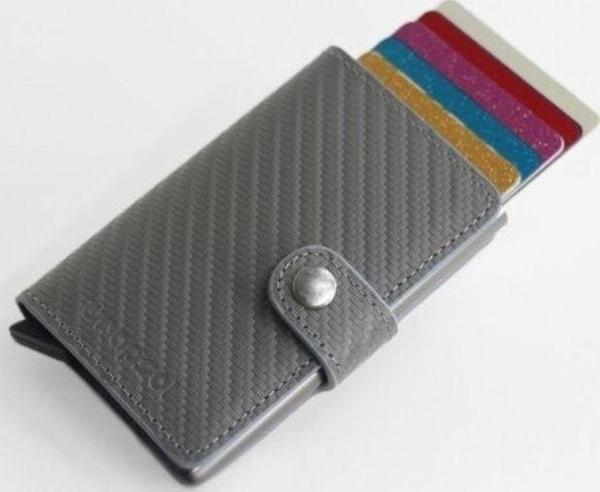 Wrapsol Mekanizmalı Cüzdan Tekli Gri Karbon Akıllı Kartlık - Image 1
