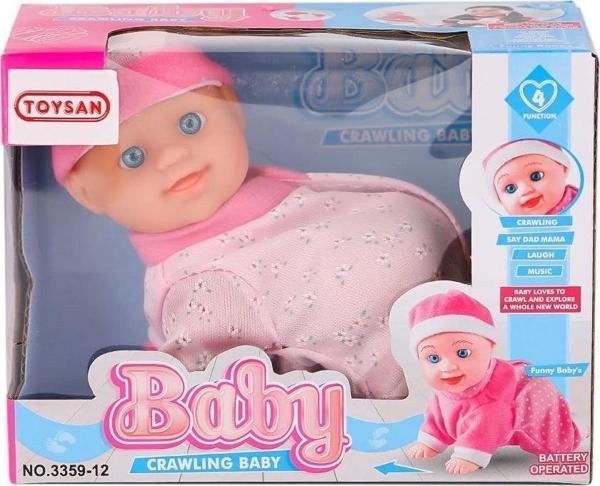 3359-12 Emekleyen Sesli Bebek -Toysan Oyuncak - Image 1