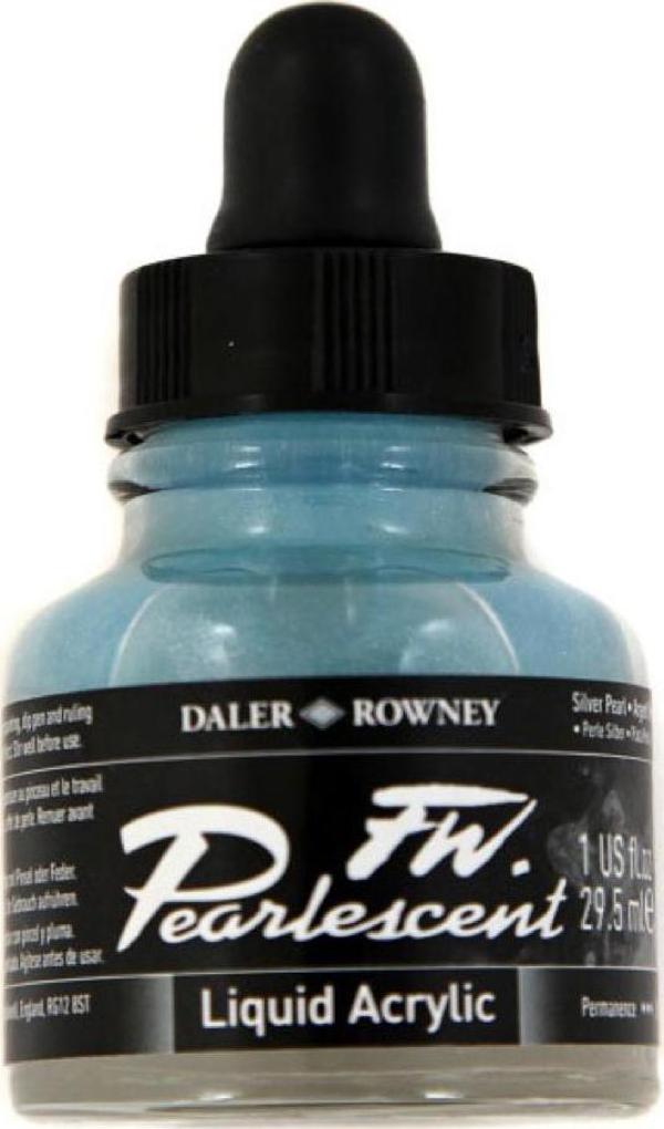 DR FW Pearlescent Akrilik Mürekkebi 29.5ml - Silver Pearl 119 - Image 1