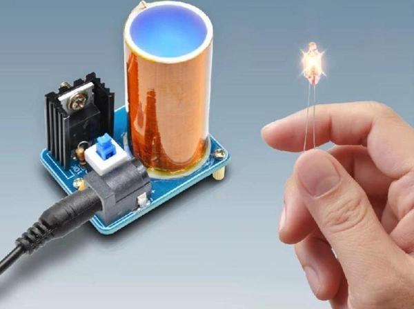 Mini Tesla Bobin Kit Demonte Modül Kablosuz Enerji İletimi BD243 DC 9 / 12V Temassız Elektrik - Image 1