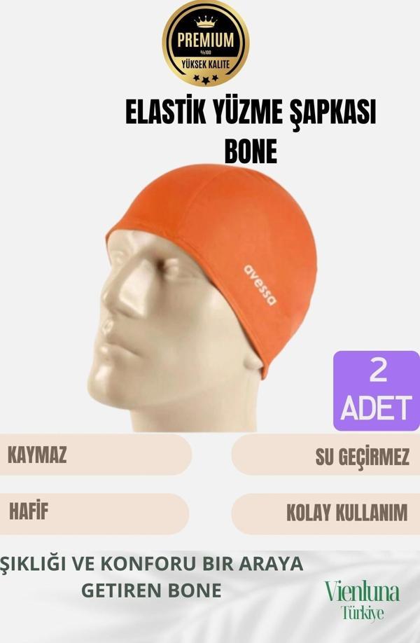 Özel Tasarım Suya Dayanıklı Silikon Havuz Deniz Kullanımına Uygun Esnek Yüzme Bonesi 2'li Set - Image 1