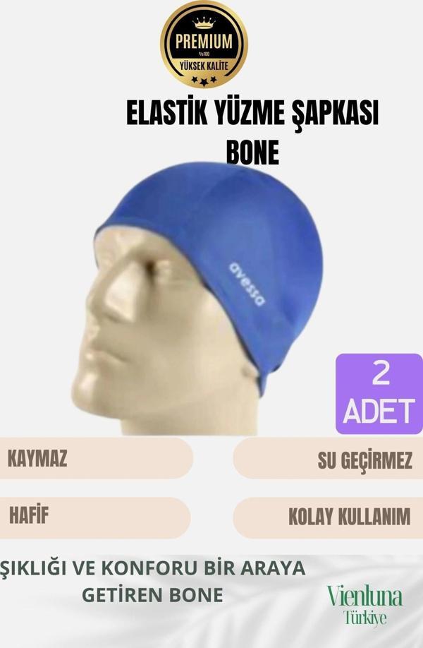 Özel Tasarım Suya Dayanıklı Silikon Havuz Deniz Kullanımına Uygun Esnek Yüzme Bonesi 2'li Set - Image 1