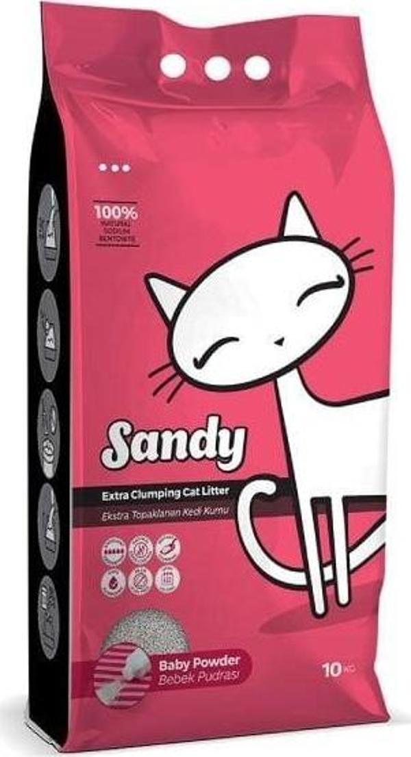 Sandy  Ultra Topaklaşan Bebek Pudralı Doğal Kedi Kumu 10 Kg - Image 1