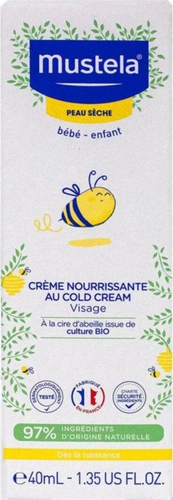 Mustela Nourishing Cream With Cold Cream 40 Ml Çok Kuru Ciltler İçin Besleyici Yüz Kremi Mus2869 - Image 1