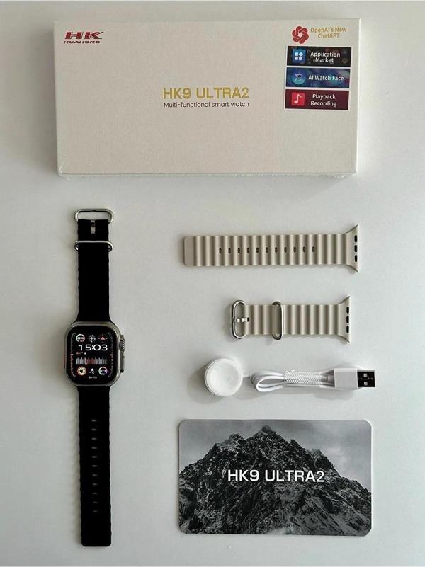 Hk9 Ultra 2 Amoled Ekran Chatgpt Siri Sesli Görüşme Bildirim 49MM - Image 1