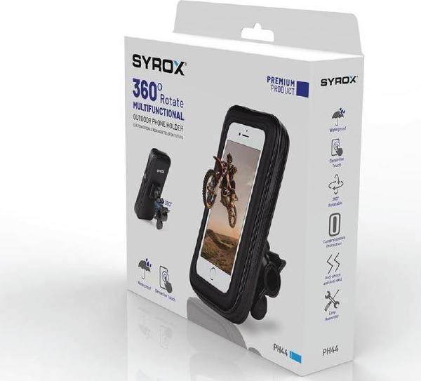 Syrox PH44 360° Ayarlanabilir Başlıklı Dış Mekan Telefon Tutucu - Siyah - Image 1