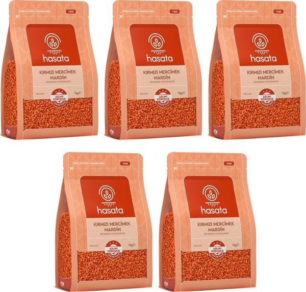 Hasata Kırmızı Mercimek Mardin 1 kg x 5 Adet - Image 1