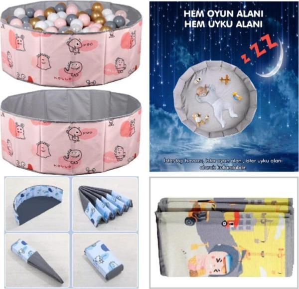 Baby Marine Katlanabilir Top Havuzu - Oyun Alanı - Oyun Halısı 150 Adet 5 Renk Top - Image 1
