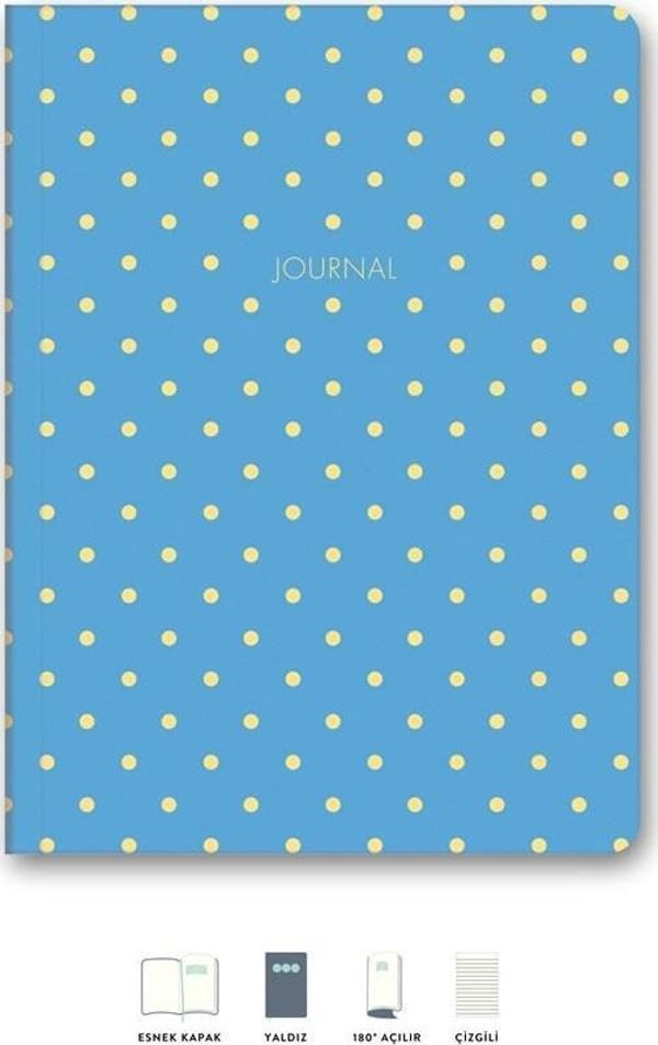 LeColor Puantiyeli Mini Defter Çizgili Mavi 14x20 cm - Image 1