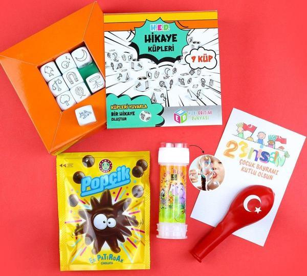 Trendmiya Köpük Baloncuk & Popçik Çikolata & Balon & Hikaye Küpleri Hediye Seti - Image 1